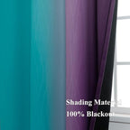 Teal Blackout Curtains 84 Inches Long, Ombre Purple Blackout Curtains - Image 5