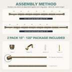 Lootkell 2 Pack Bronze Curtain Rods - Image 9