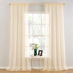 MIULEE 2 Panels Solid Color Sheer Window Curtains Elegant Window Voile by MIULEE