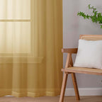 Sheer Gold Curtains for Bedroom Living Room 54 Inch Length 2 Panels Set - Image 9