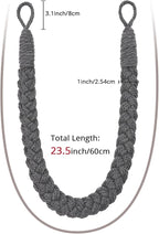 NICEEC 2 Pack Natural Cotton Rope Curtain Tiebacks Elegant Boho Style - Image 3