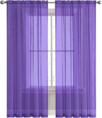 SpaceDresser Sheer Voile Window Treatment Rod Pocket Curtain Panels - Image 2