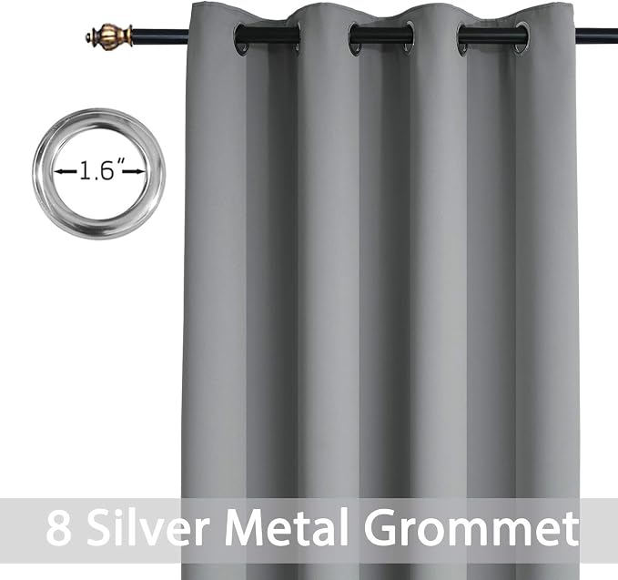 Yakamok Grommet Room Darkening Thermal Insulated Blackout Curtains Window Panels - Image 3