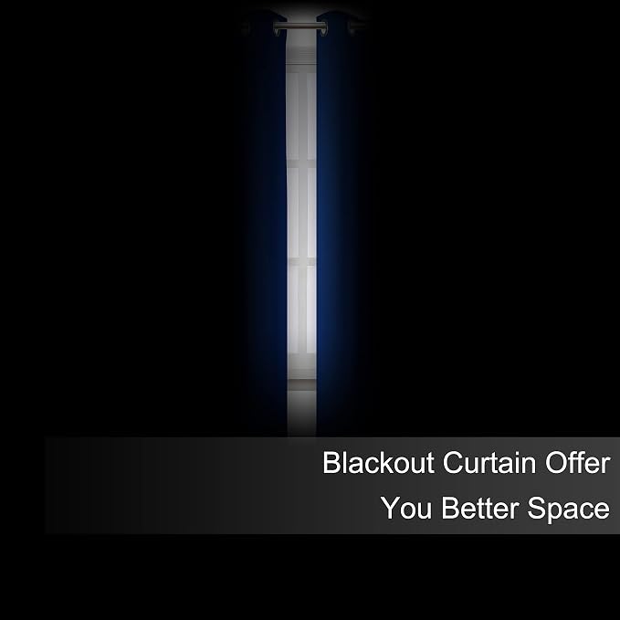LEMOMO Blackout Curtains 52 x 72 inch/Royal Blue Curtains Set of 2 - Image 3