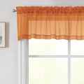 Orange Valances for Windows, Modern Solid Mini Small Window Curtains for Cafe by WelvetBLK
