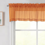 Orange Valances for Windows, Modern Solid Mini Small Window Curtains for Cafe by WelvetBLK