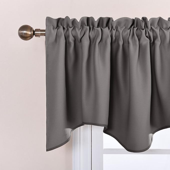 NICETOWN Blackout Valances for Bedroom, Small Window Covering Curtain Set Light - Image 6