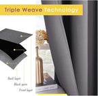 NICETOWN Grey Blackout Curtain Panels - Image 3