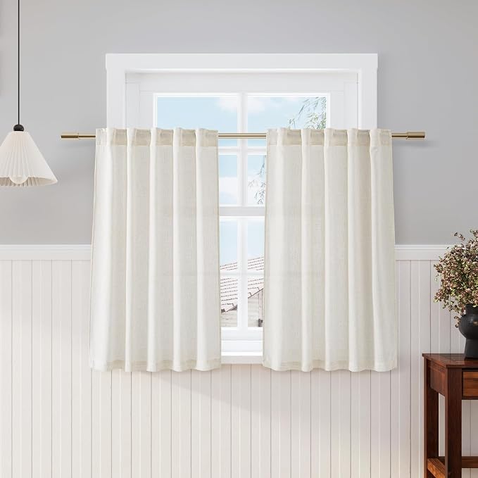 Nanspring 45 Inch Short Window Linen Curtains, by Nanspring