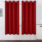 LEMOMO Blackout Curtains 66 x 72 Inch Long Red Curtains Set of 2 Panels Room by Lemomo