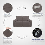 PureFit Super Stretch Loveseat Recliner Sofa Couch Cover - Image 3