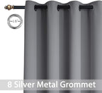 Yakamok Gray Blackout Curtain Panels 96 inches - Image 2