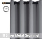 Yakamok Room Darkening Gray Blackout Curtains 84 Inch Long Light Blocking - Image 5