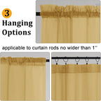 Gwine Gold Sheer Curtains 84 Inches Long 2 Panels Set - Image 4