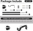 Extra Long Curtain Rods for Windows 32 to 170 Inch, 1 Inch Black Heavy Duty - Image 3