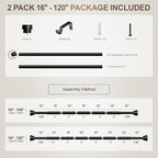 Lootkell 2 Pack Modern Black Curtain Rods Set - Image 9
