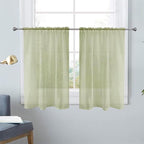 SpaceDresser Basic Rod Pocket Sheer Voile Window Curtain Panels Sage Green 1 by SpaceDresser