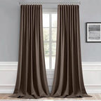 MIULEE Chocolate Brown Back Tab Blackout Curtains 120 Inch Long 2 Panels Set - Image 9