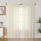 Gwine Cream Sheer Curtains 72 Inches Long 2 Panels Set by Gwine