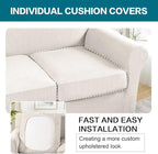 Turquoize 3 Piece Sofa Covers For 2 Cushion Couch Sofa Slipcover Soft Couch - Image 5