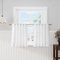 Nanspring White Curtains for Kitchen Linen Semi Sheer Light Filtering Curtains by Nanspring