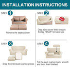 Turquoize 3 Piece Sofa Covers for 2 Cushion Couch Sofa Slipcover Soft Cover for - Image 7