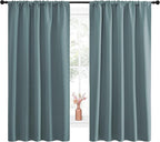 NICETOWN Greyish Blue Blackout Curtains Panels - Image 2