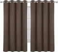 LEMOMO Chocolate Brown Blackout Curtains 66 x 63 Inch Length/Set of 2 Curtain by Lemomo