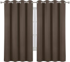 LEMOMO Chocolate Brown Blackout Curtains 66 x 63 Inch Length/Set of 2 Curtain by Lemomo