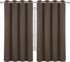 LEMOMO Chocolate Brown Blackout Curtains 52 x 63 Inch Length/Set of 2 Curtain - Image 2
