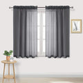 DWCN Dark Grey Sheer Curtains Semi Transparent Voile Rod Pocket Curtains by DWCN