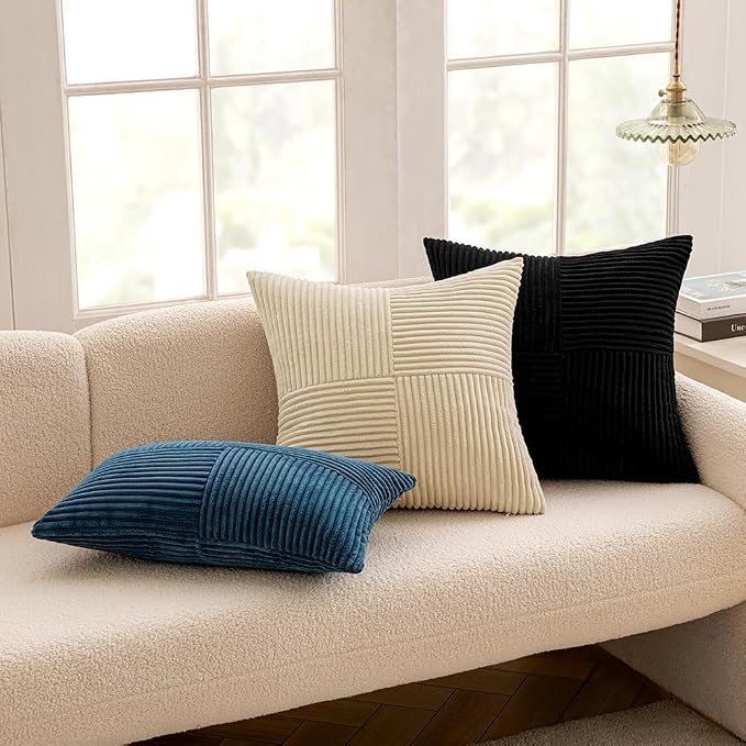 MIULEE Black Decorative Euro Sham Pillow Covers 24x24 Inch - Image 5