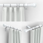 Thestoa Curtain Rods for Windows 30-46 Inch, 5/8" White Curtain Rods, Stainless - Image 2