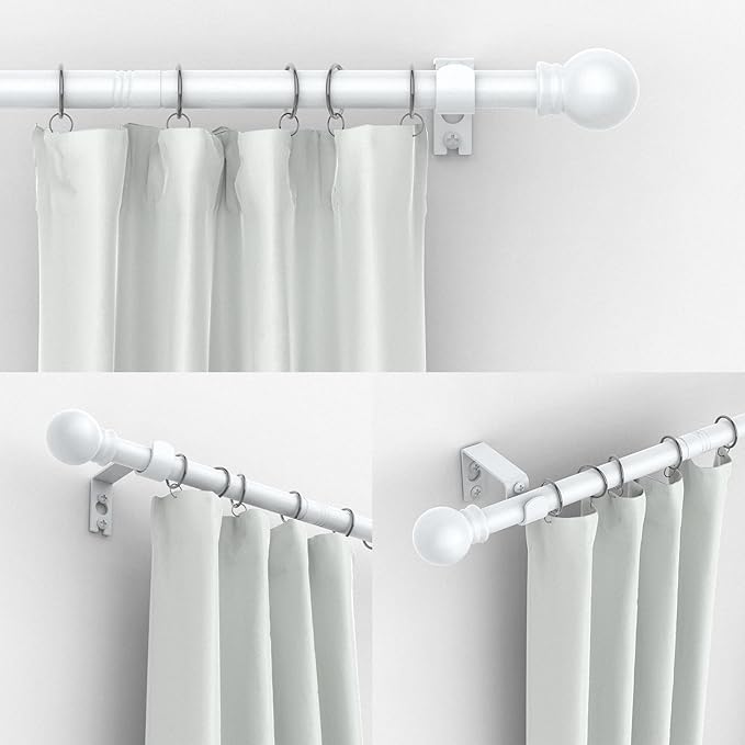 Thestoa Curtain Rods for Windows 48 to 84-92 Inch, Stainless Steel Rods for - Image 2