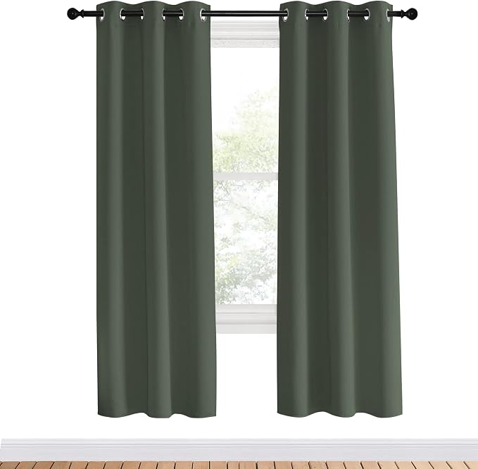 NICETOWN Thermal Insulated Curtains Blackout Draperies, Dark Mallard, 34 by 70 - Image 2