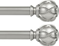 KAMANINA 2 Pack Curtain Rods for Windows 48 to 84 Inch, Antique Silver Heavy by KAMANINA