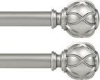 KAMANINA 2 Pack Curtain Rods for Windows 48 to 84 Inch, Antique Silver Heavy by KAMANINA