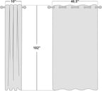 NICETOWN Cream 100% Blackout Linen Curtains 102 inch Long Burg - Image 10