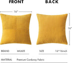 MIULEE Mustard Yellow Decorative Throw Pillow Covers 16x16 Inch - Image 6