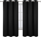 LEMOMO Blackout Curtains 42 x 63 inch/Black Curtains Set of 2 Panels/Thermal - Image 2
