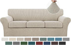 Turquoize 4 Piece Sofa Covers for 3 Cushion Couch Sofa Slipcover Soft Couch by Turquoize