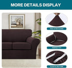 Turquoize 3 Piece Sofa Covers For 2 Cushion Couch Sofa Slipcover Soft Couch - Image 4