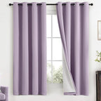 Yakamok Lilac 100% Blackout Curtains 63 Inches Long by Yakamok