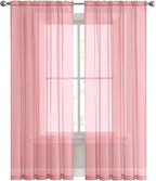 SpaceDresser Sheer Voile Window Treatment Rod Pocket Curtain Panels - Image 3