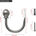 Sumnacon Set of 2 Decorative Curtain Holdbacks, Wall Mounted Aluminum Alloy - Image 4