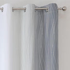 Estelar Textiler Grey and Greyish White Blackout Curtains 45 Inch Length - Image 4