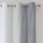 Estelar Textiler Grey and Greyish White Blackout Curtains 54 Inch Length - Image 4