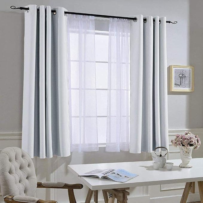NICETOWN Greyish White Room Darkening Curtains - Image 7