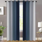 Yakamok Room Darkening Ombre Curtains 90 Inch Length, Light Blocking Grommet - Image 2