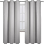LEMOMO Light Grey Thermal Blackout Curtains/42 x 72 Inch/Set of 2 Panels Room - Image 2